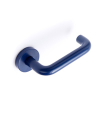 Antimicrobial Powder Coated Door Handle in Blue